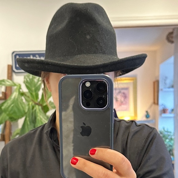 Black vintage felt fedora - Picture 4 of 7